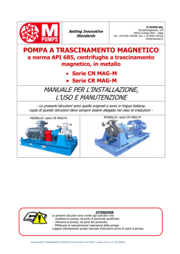 MANUALE PER L`INSTALLAZIONE, L`USO E MANUTENZIONE