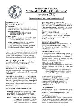 NOTIZIARIO PARROCCHIALE n. 365