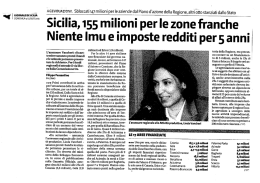 Sicilia, 155 milioni per le zone franche