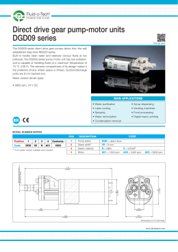 Direct drive gear pump-motor units DGD09 series - Fluid-o-Tech