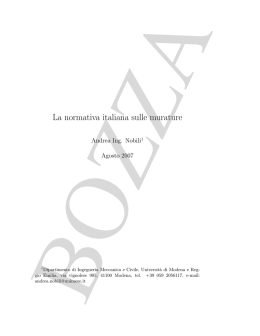 La normativa italiana sulle murature