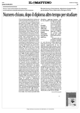 Numero chiuso, dopo il diploma altro tempo per studiare