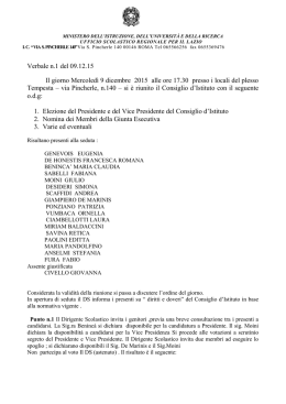 Verbale n.1 del 09.12.15 Il giorno Mercoled&igrave; 9 dicembre 2015 alle