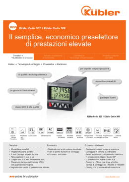 Foglio tecnico in italiano preselettori CODIX 907