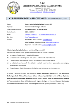 Curriculum - Centro Speleologico Cagliaritano