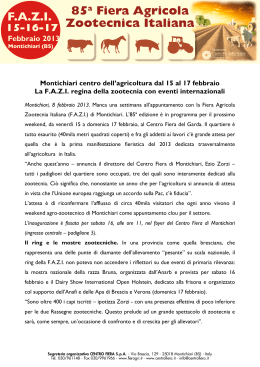 Montichiari centro dell`agricoltura dal 15 al 17 febbraio La F.A.Z.I.