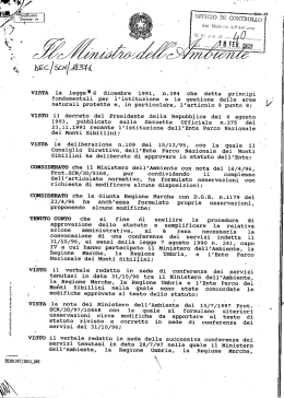 Statuto dell`Ente Parco dei Monti Sibillini approvato con D.M.17.12