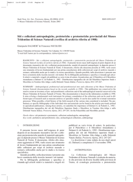 Siti e collezioni antropologiche, preistoriche e