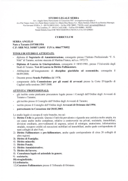 Curriculum Vitae aggiornato al 24 aprile 2014