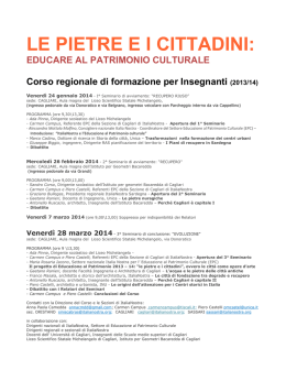 LE PIETRE EI CITTADINI: EDUCARE AL