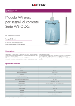 Modulo Wireless per segnali di corrente Serie WS-DLXa
