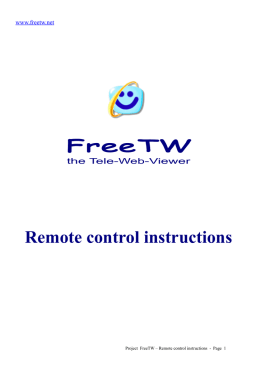 Remote control instructions
