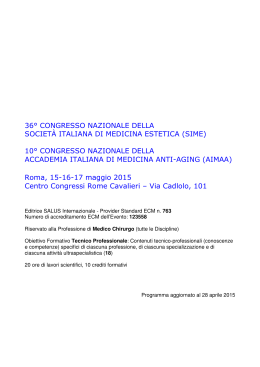 36° congresso nazionale della societ italiana di medicina estetica
