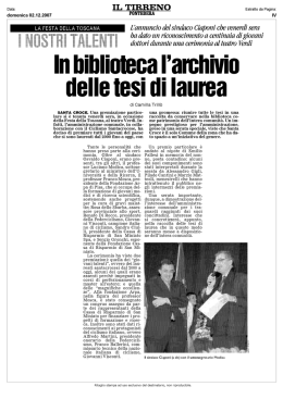 In biblioteca l`archivio delle tesi di laurea