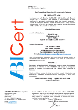 ABlCert S.a.s. Ente di Certificazione e Ispezione ABlCert
