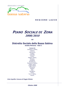 Bassa Sabina (RI 2) Piano di Zona 2008-2010