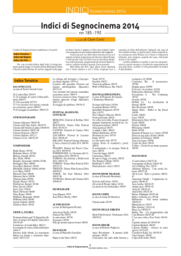 Indici di Segnocinema 2014