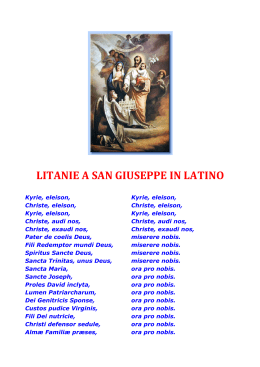 litanie a san giuseppe in latino - Parrocchia San Michele Arcangelo