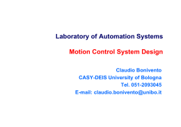 Laboratory of Automation Systems Motion Control System Design