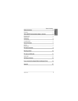 Table of Contents ENGLIS H Safety Instructions
