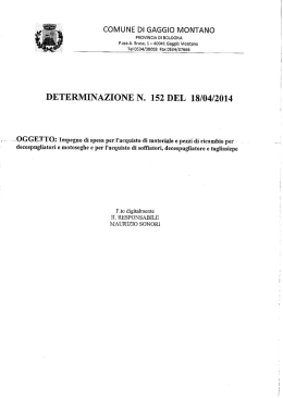 determinazione n. 152 del 18/04/2014