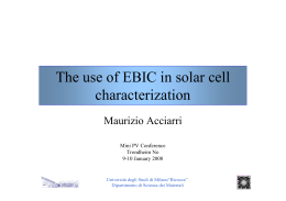 The use of EBIC in solar cell characterization
