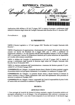 N. 029-2007 - Istituto di Scienze dell` Alimentazione