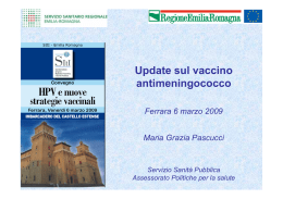 Update sul vaccino antimeningococco