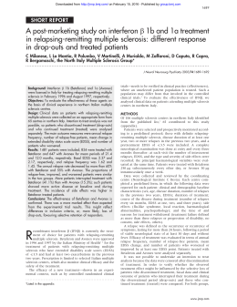 A post-marketing study on interferon b 1b and 1a treatment in