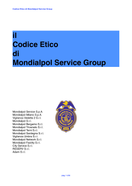 codice etico mondialpol service group