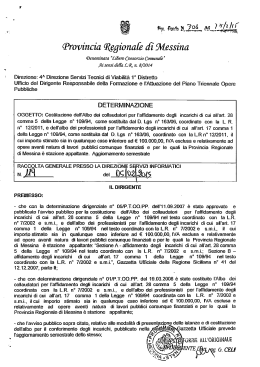 Determina di Approvazione - Provincia Regionale di Messina