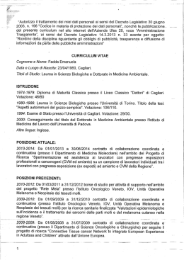 “Autorizzo il trattamento dei miei dati personali ai