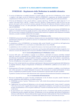 INMEDIAR &ndash; Regolamento della Mediazione in modalit&agrave; telematica