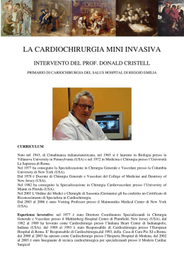 LA CARDIOCHIRURGIA MINI INVASIVA