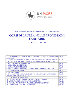 Bando CdL Professioni Sanitarie pdf
