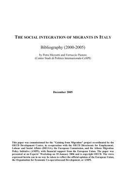 the social integration of migrants in italy