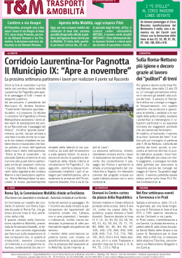 Corridoio Laurentina-Tor Pagnotta Il Municipio IX: “Apre a novembre”