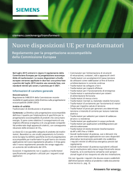 Nuove disposizioni UE per trasformatori