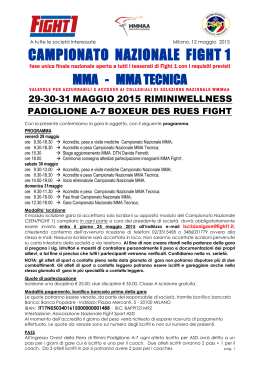 Comunicato Campionato Nazionale MMA FIGHT1 Rimini 29