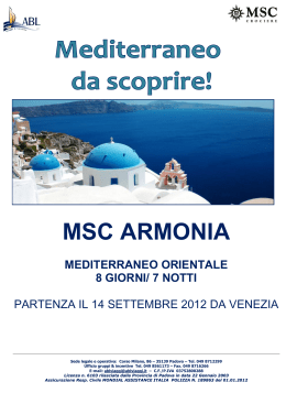 MSC ARMONIA - Agenzia di viaggi di Padova, viaggi individuali