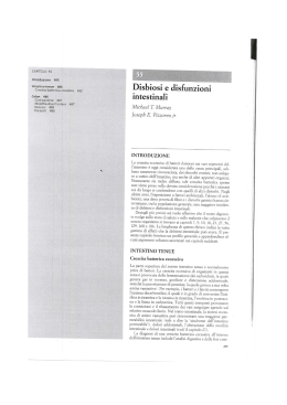 DISBIOSI E DISFUNZIONI INTESTINALI