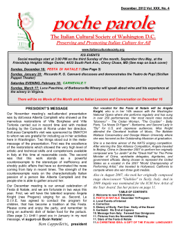 December 2012 - Italian Cultural Society of Washington DC
