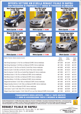 offerta vetture km o della renault filiale di napoli