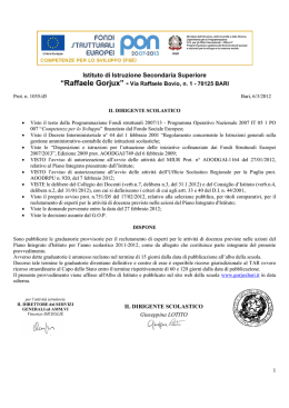 le guatorie provvisiorie degli esperti dei porgetti pon