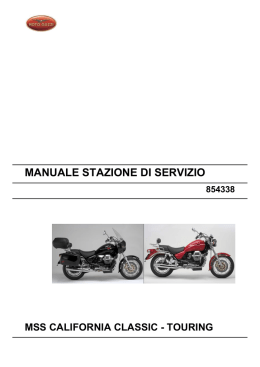manuale stazione di servizio mss california classic