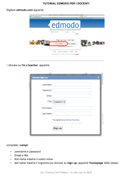 TUTORIAL EDMODO PER I DOCENTI Digitare edmodo.com