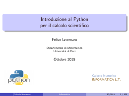 Introduzione al Python per il calcolo scientifico