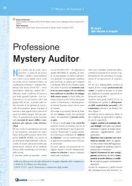 Professione Mystery Auditor, gli esperti della