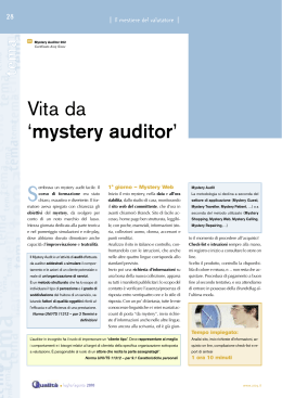 Vita da `mystery auditor`