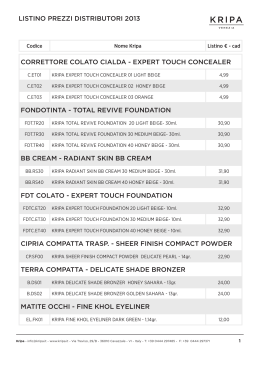 TABELLE LISTINO PREZZI DISTRIBUTORI 30-9